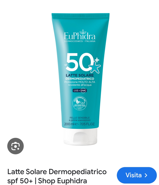 Protezione solare 50+ dermo pediatrico 200ml