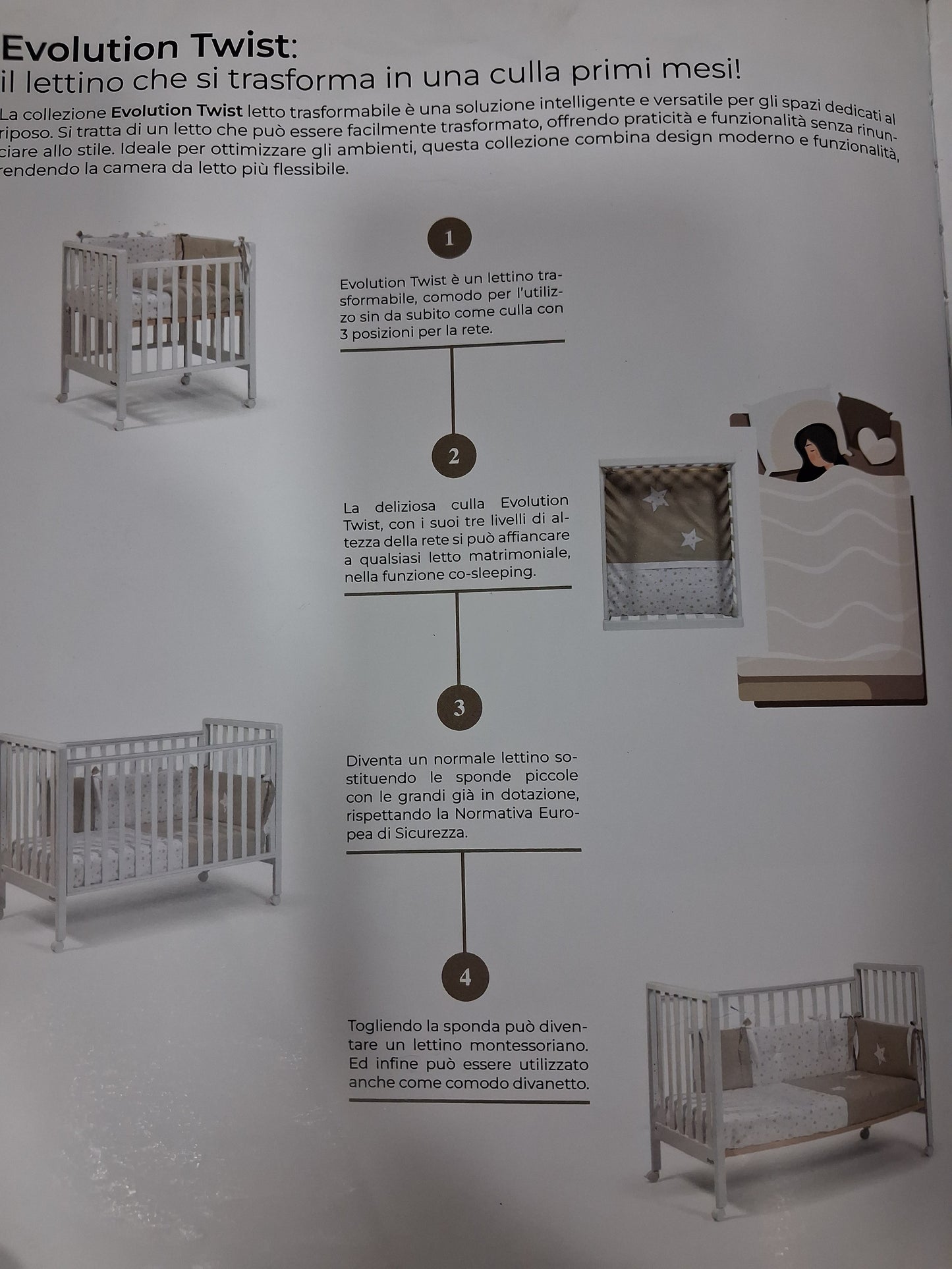 Kit stellina 849.99€ con trio 4 pezzi piu culla completa evolutiva piu piumone paracolpi federe cuscino materasso 910,00 completo di spedizione in tutta Italia