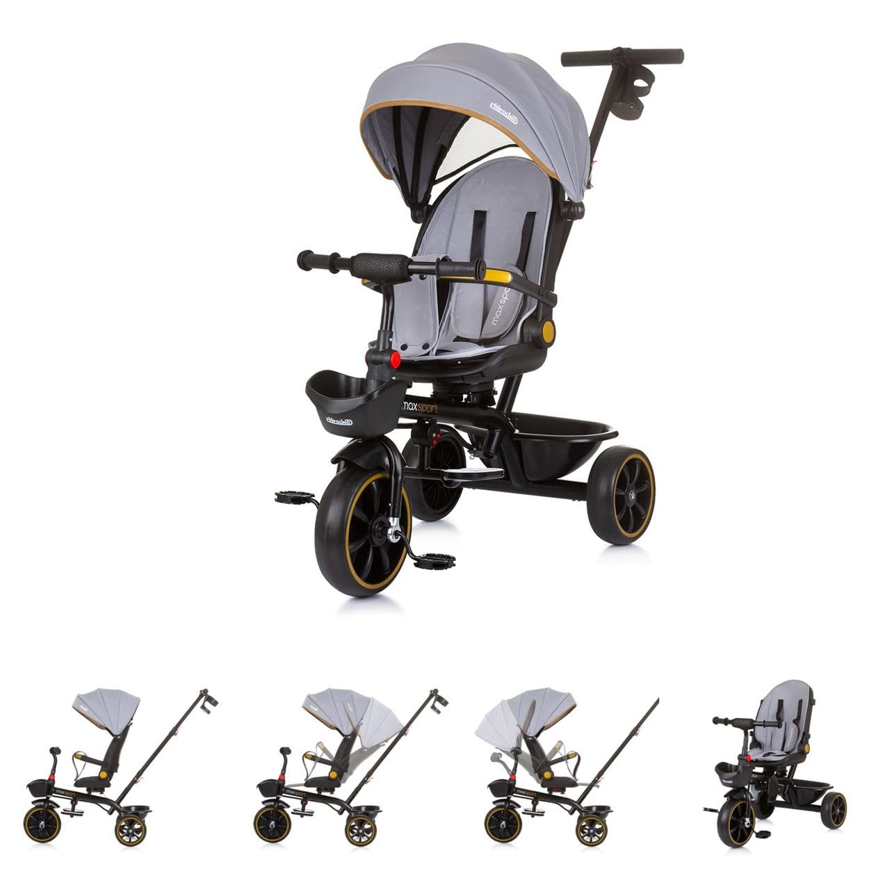 Triciclo max chipolino fronte mamma fronte strada