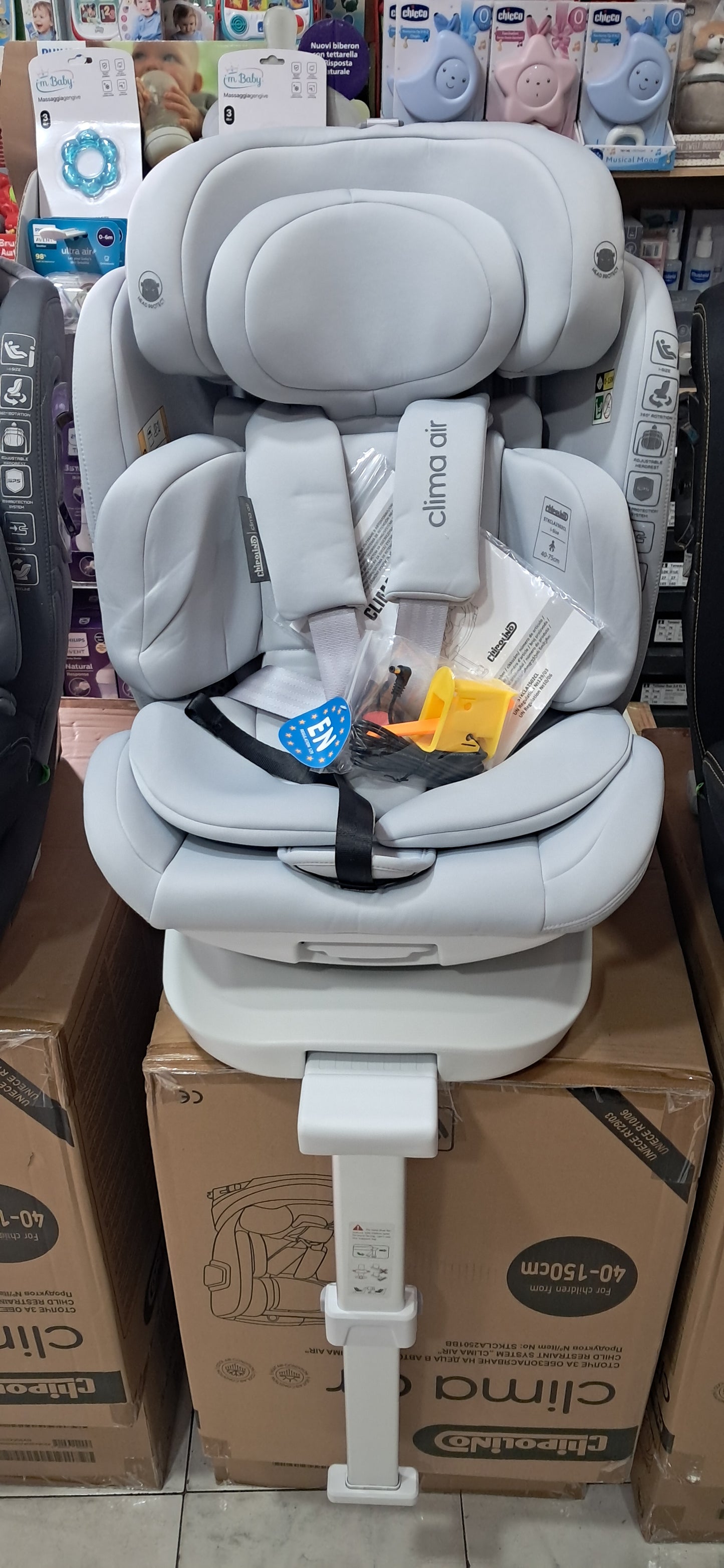 Sedia clima air con regolazione di temperatura isofix girevole 360 gradi con piede antisblocco