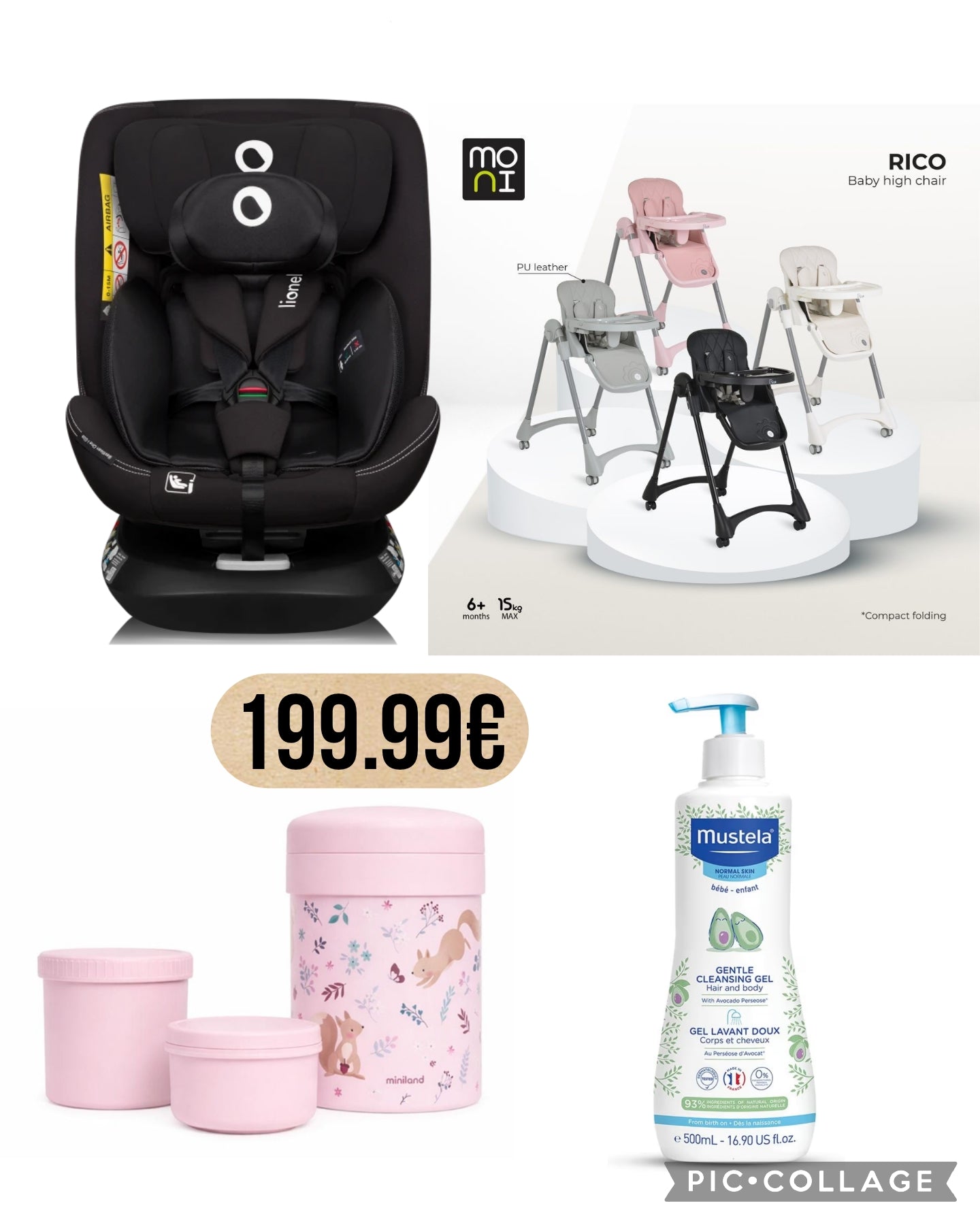 Kit estate con sediolone auto 0 12 più sediolone pappananna piu termos con 2 contenitori piu mustela dermolavante.qualsiasi informazioni cont 3283076103