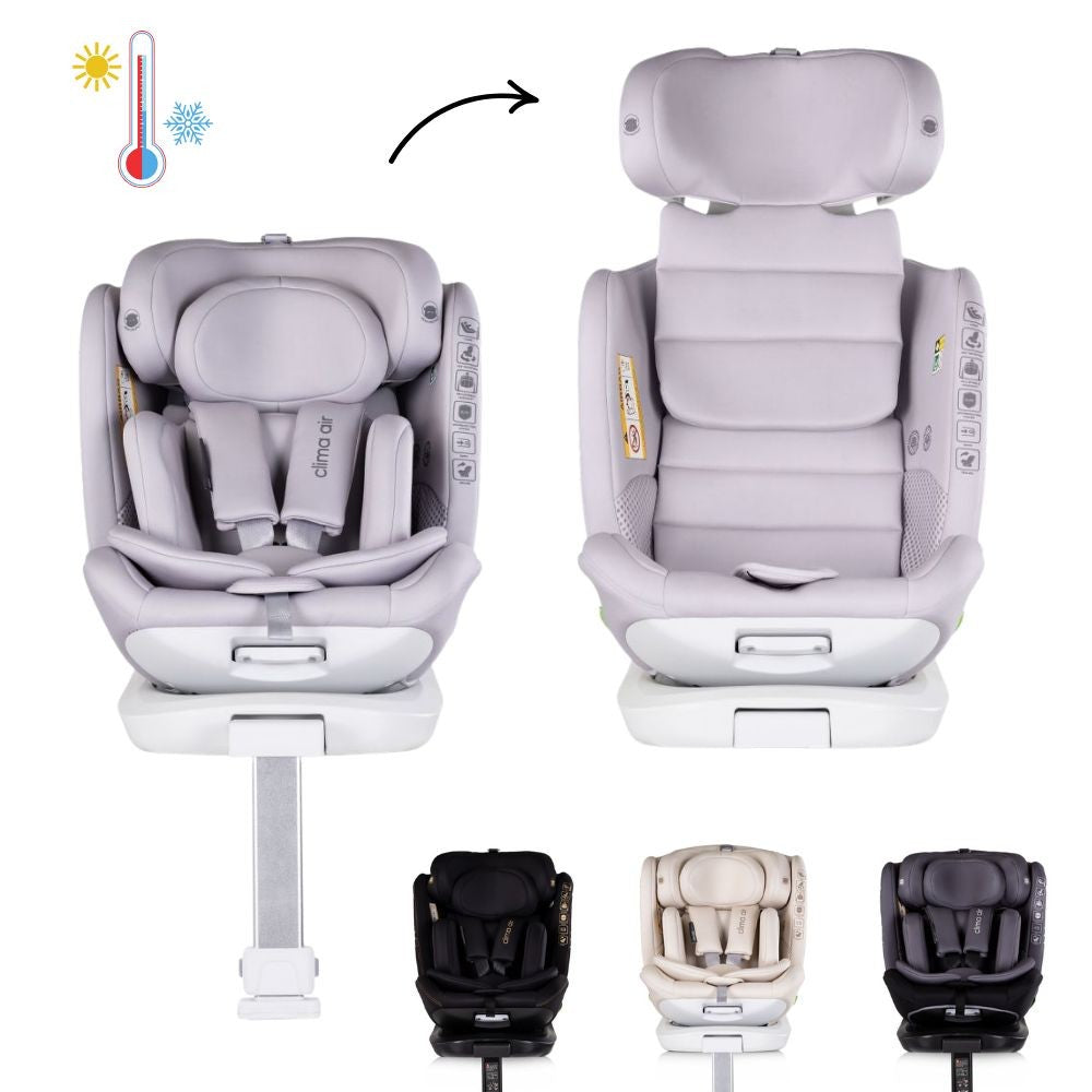 Sedia clima air con regolazione di temperatura isofix girevole 360° con piede di sicurezza