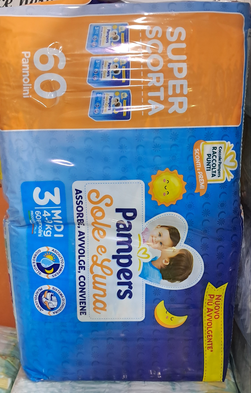 Pampers sole luna 60pz