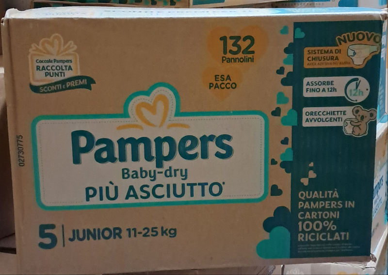 Pampers baby dry 132pz 5 taglia