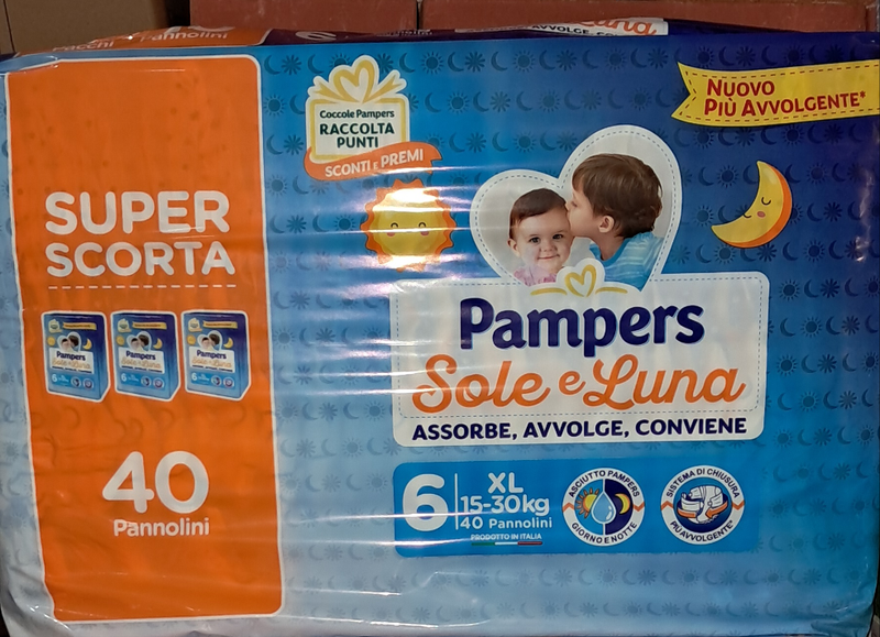 Pampers sole e luna 40pz 6 taglia