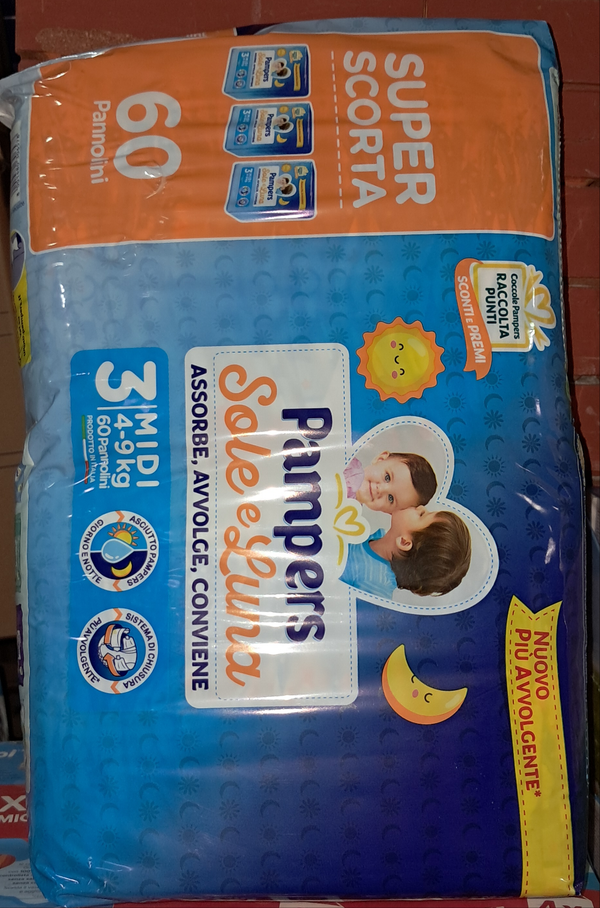 Pampers sole e luna 60pz 3 taglia