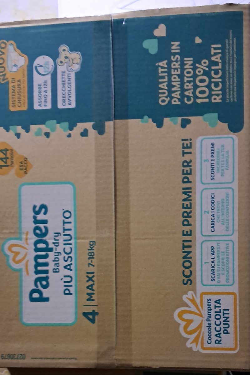 Pampers baby dry 144pz 4 taglia