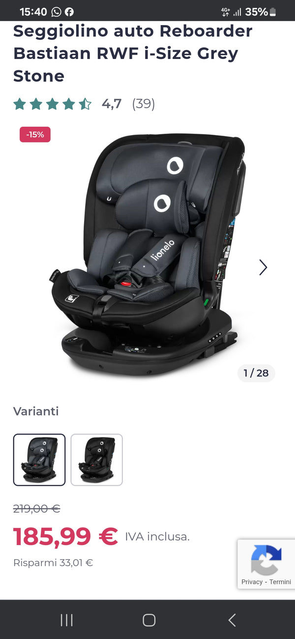 Sedia auto 360 gradi 0/10 anni