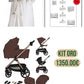Kit oro con trio chocolate 4 pezzi con rete anti soffoco piu borsa piu ovetto piu culla evolutiva ovale