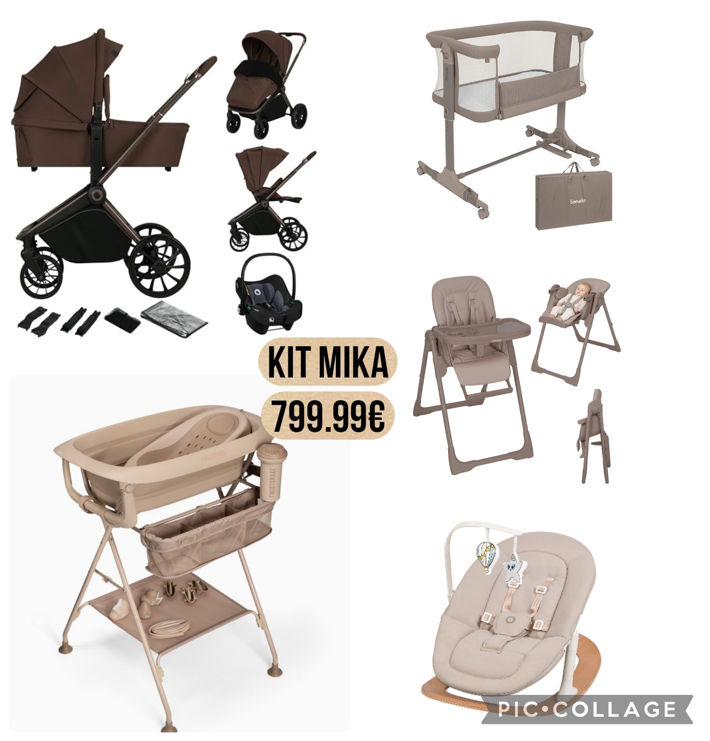 Kit mika con trio 4 lionelo chocolate super leggero.next to me lionelo sediolone pappananna reclinabile altalena a dondolo fasciatoio twistshake tot 799.99€ con spedizione in tutta Italia 830€