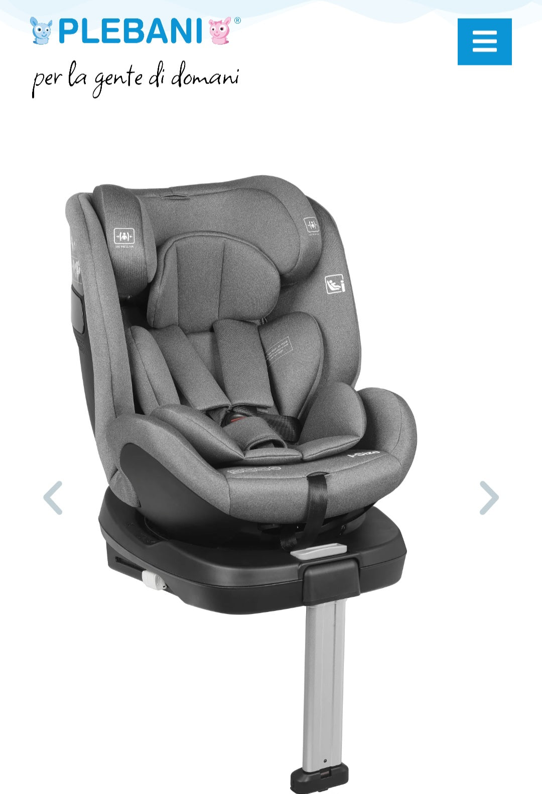 Sediolone plebani  piu borsa 012 anni grigio girevole isofix
