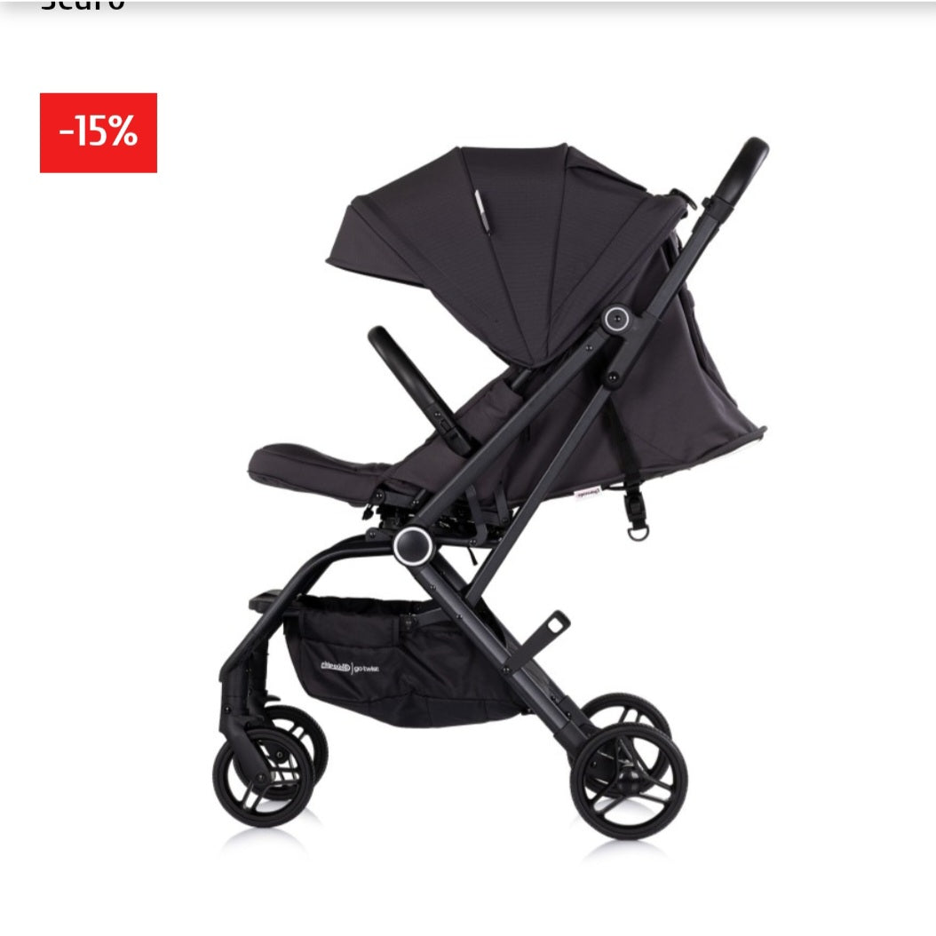 Passeggino twister reversibile colore nero port.22kg