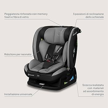 Lionelo art Black sedia 0 12 anni reclinabile