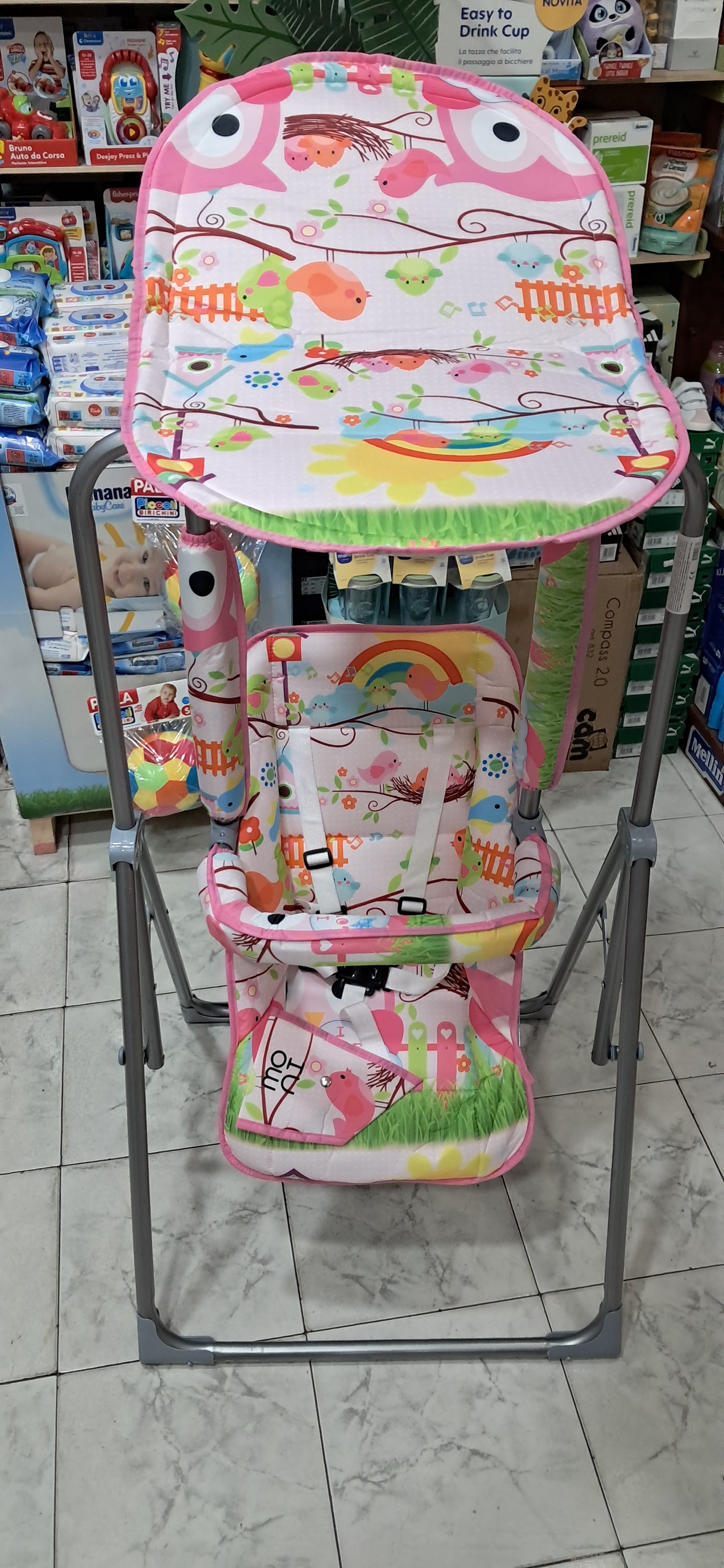 Altalena pieghevole. Disponibile azzurro o rosa