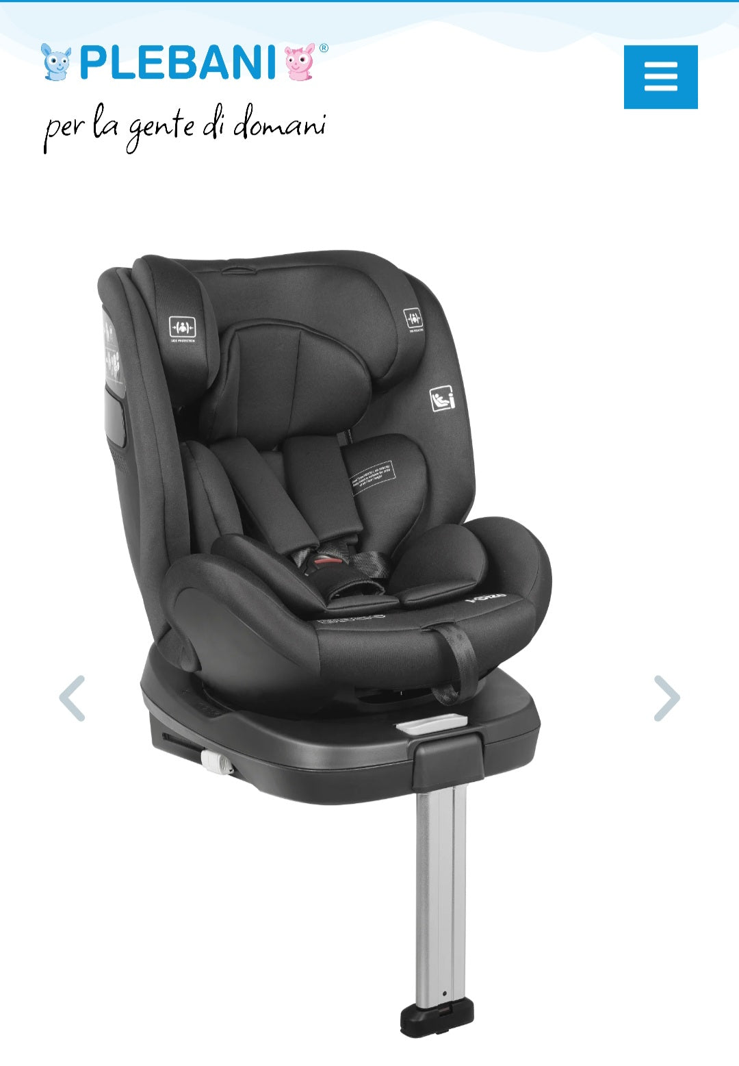 Plebani seggiolino auto piu borsa 0 12 anni colore nero girevole isofix