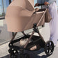 Trio carmine lionelo beige completo di ovetto e passeggino fronte retro completo di materasso con rete anti rigurgito.