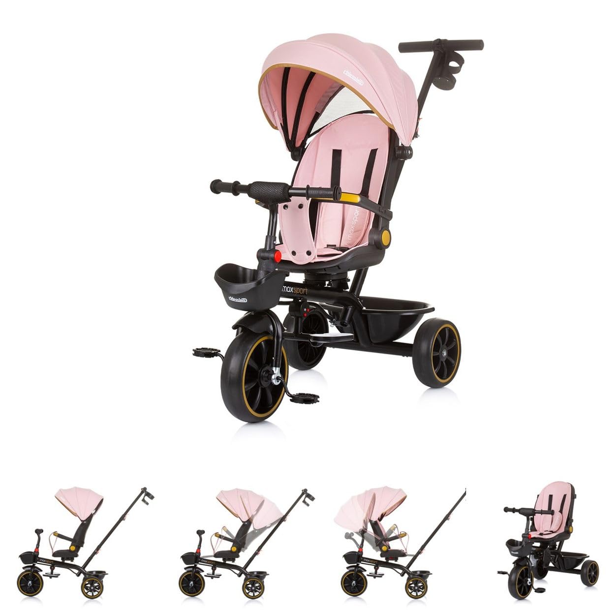Triciclo max chipolino fronte mamma fronte strada