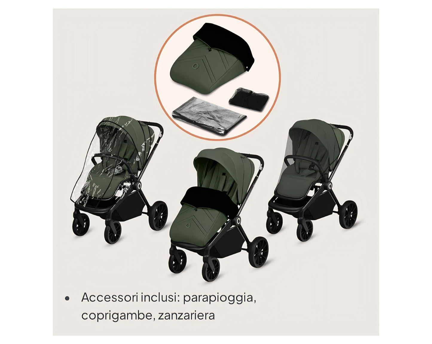 Kit green con trio lionelo off road piu sediolone evolutivo piu culla co sleep completa .prezzo 680 con spedizione in tutta Italia. Consegna tra i 10 13 giorni