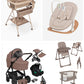 Kit adelle con trio cioccolato 4 pezzi piu sediolone pappananna più twistshake fasciatoio più culla co-sleep piu altalena dondolo tot 599.99€ più spedizione 650.00€ in tutta italia