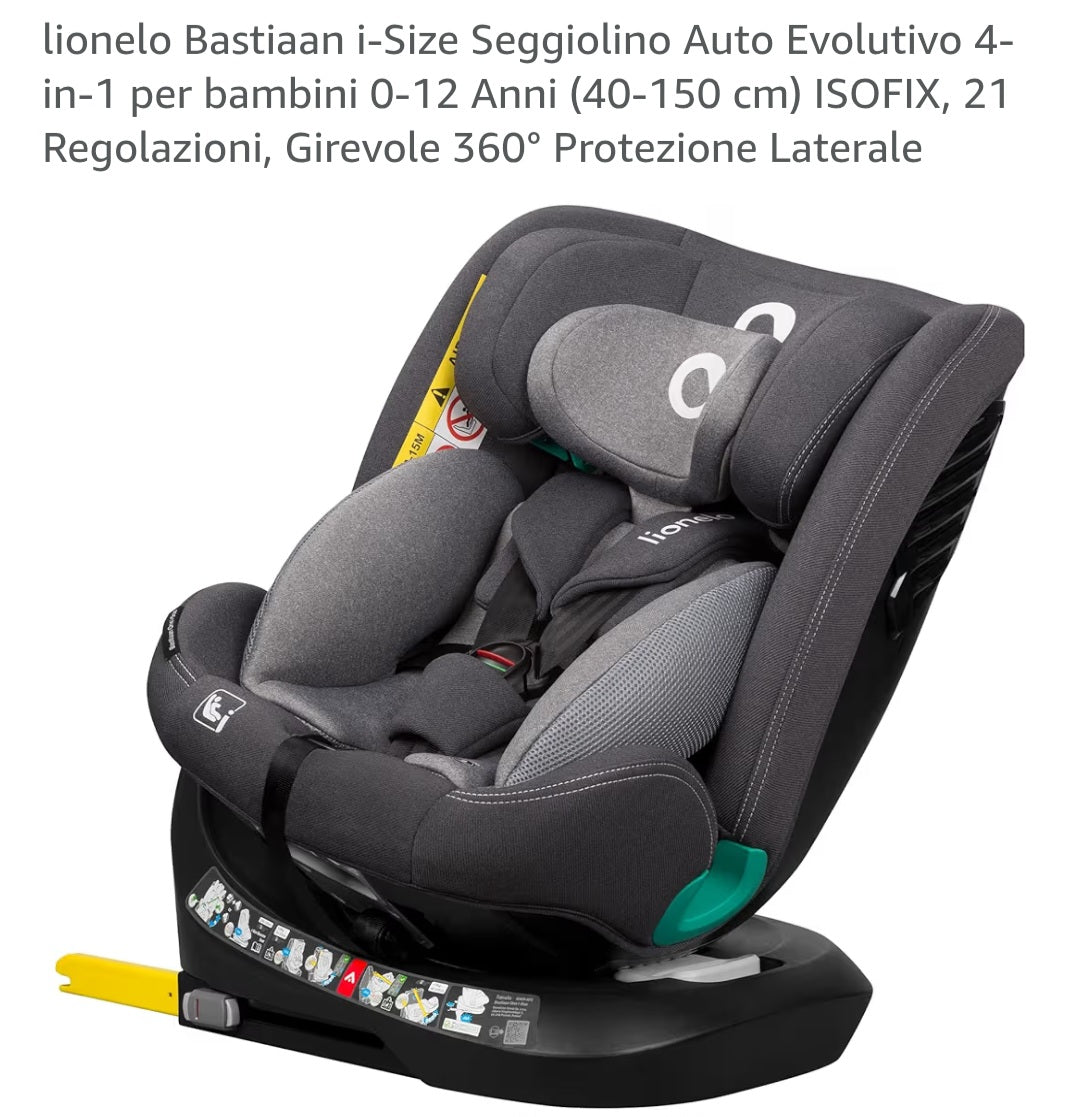 Sedia auto lionelo bastian girevole 360 isofix memory foam