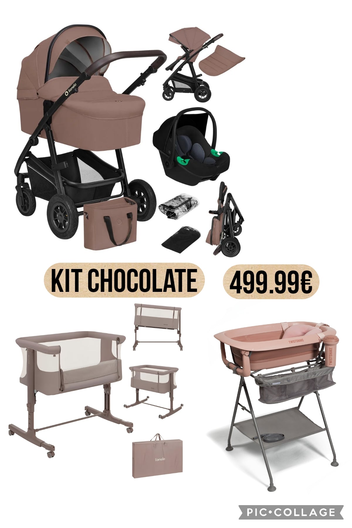 Kit chocolate 500€ trio lionelo più culla lionelo più twistshake. 539€ completo di spedizione in tutta Italia