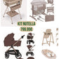Kit Nutella 799.99€ comprende trio lionelo chocolate full optional   ,bagnetto twistshake, next to me lionelo completa,sediolone pappananna, altalena dondolo automatica orso.prezzo 850€ compreso di spedizione in tutta Italia