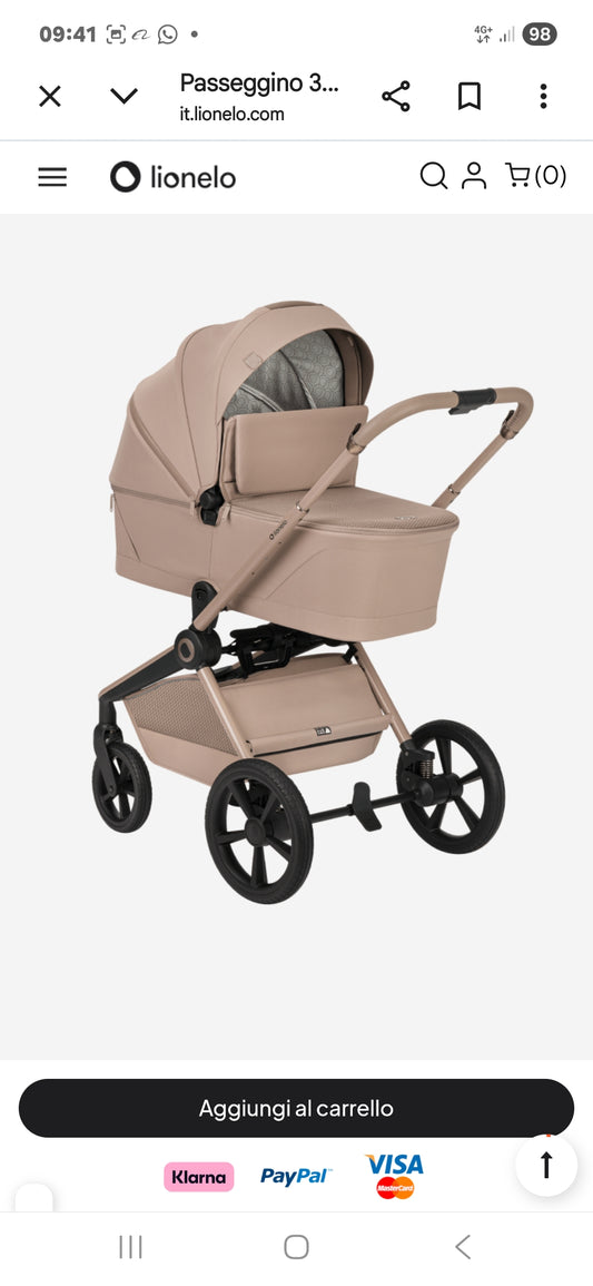Trio richiudibile lionelo completo di ovetto e passeggino