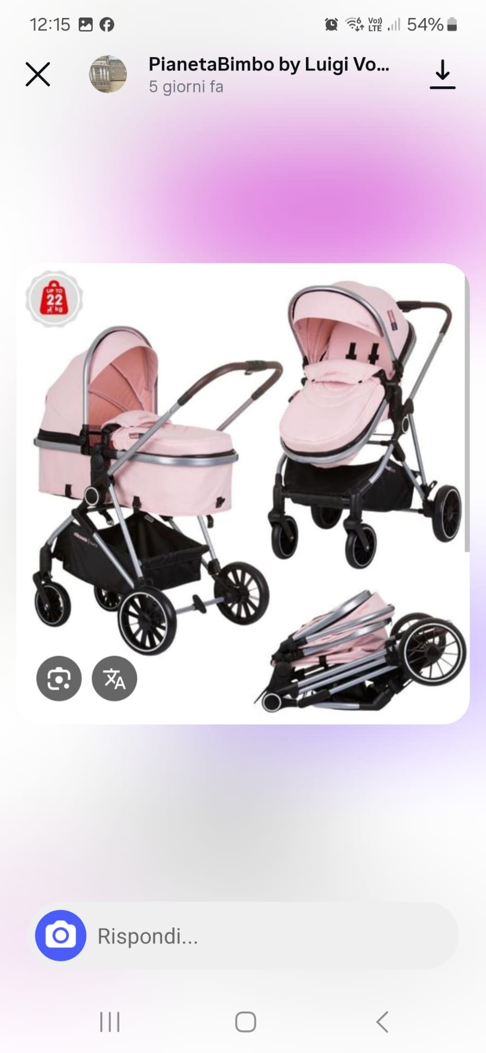 Passeggino reversibile super completo