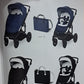 Duo plebani carrozxina piu passeggino piu borsa piu coprigambe piu parapioggia