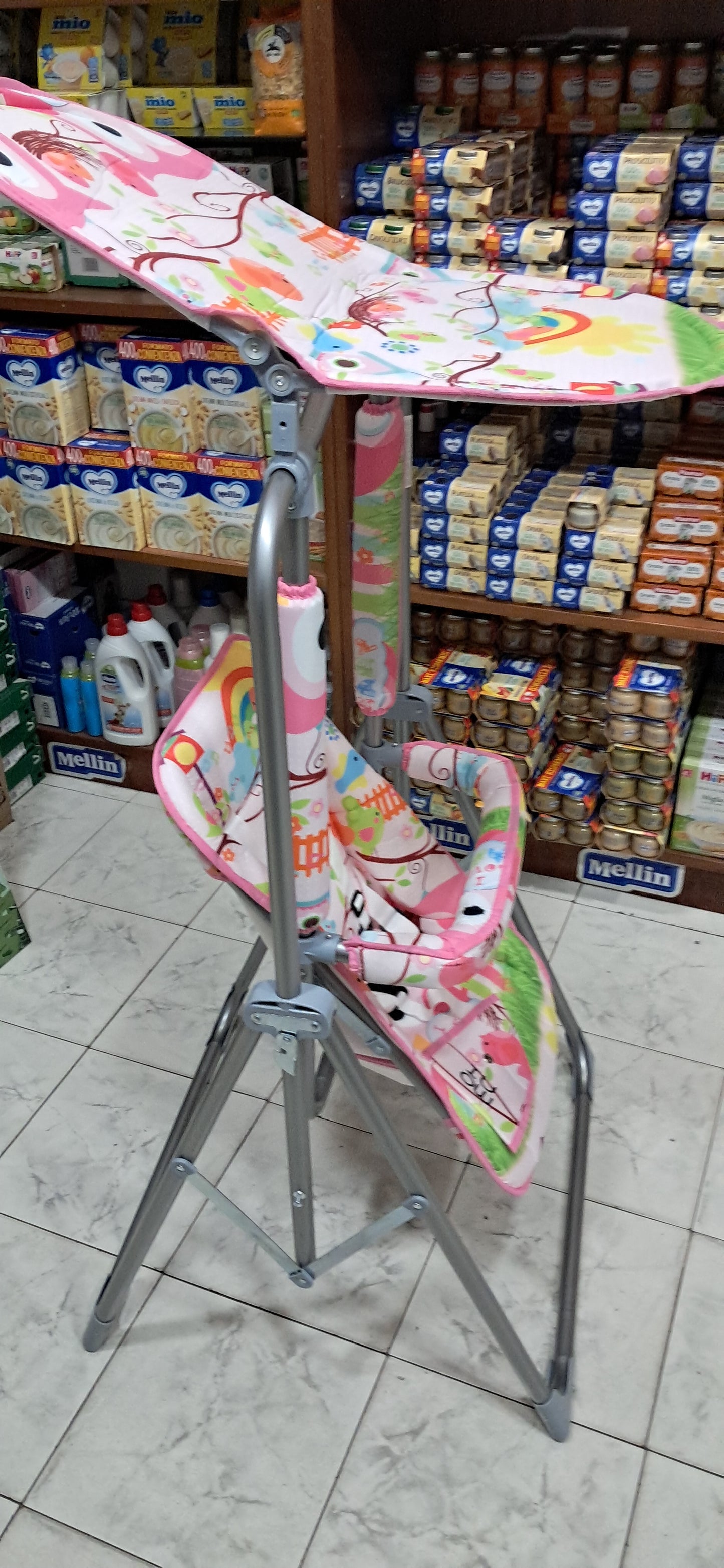Altalena pieghevole. Disponibile azzurro o rosa