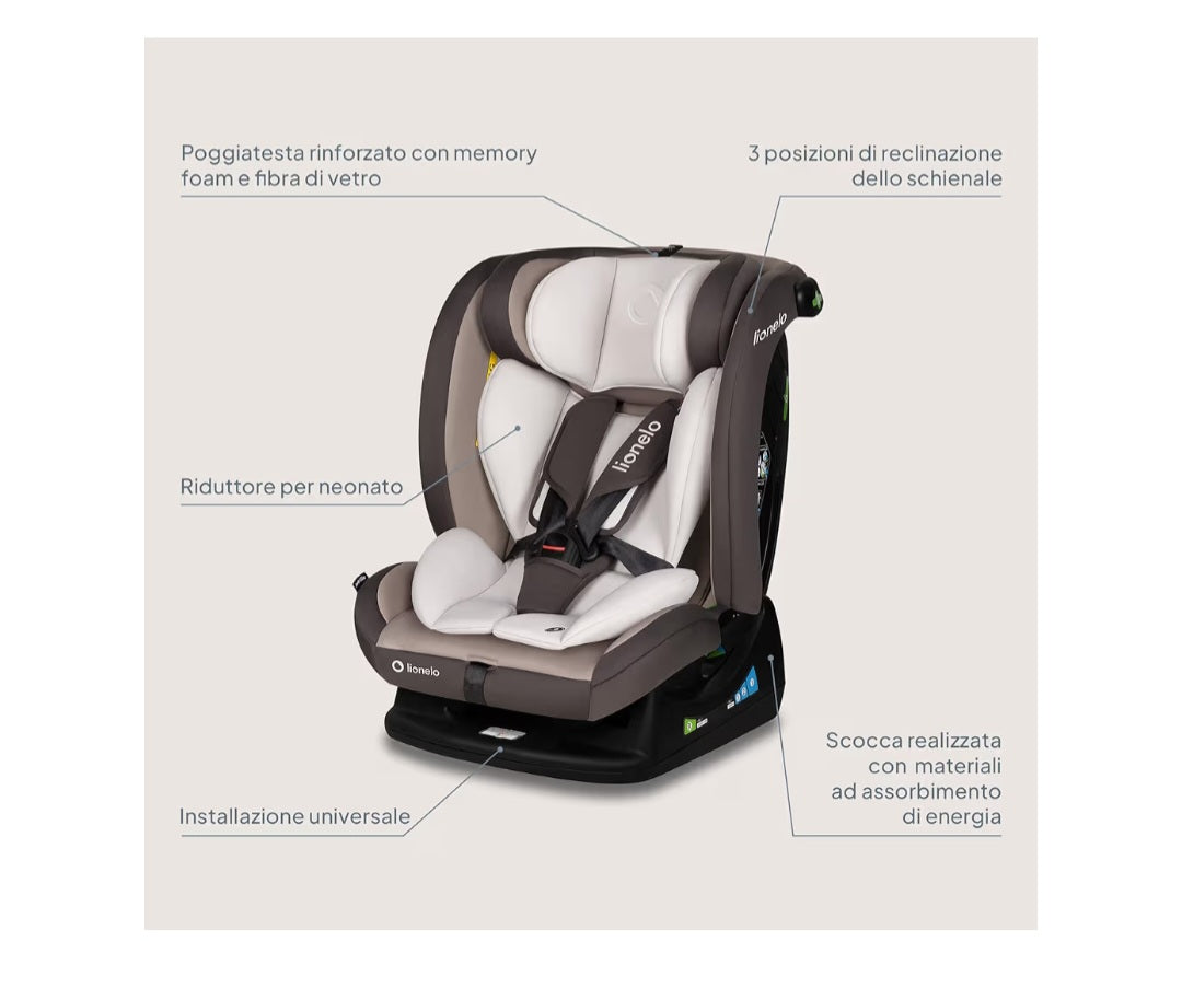 Lionelo art sediolone auto 0 12 reclinabile