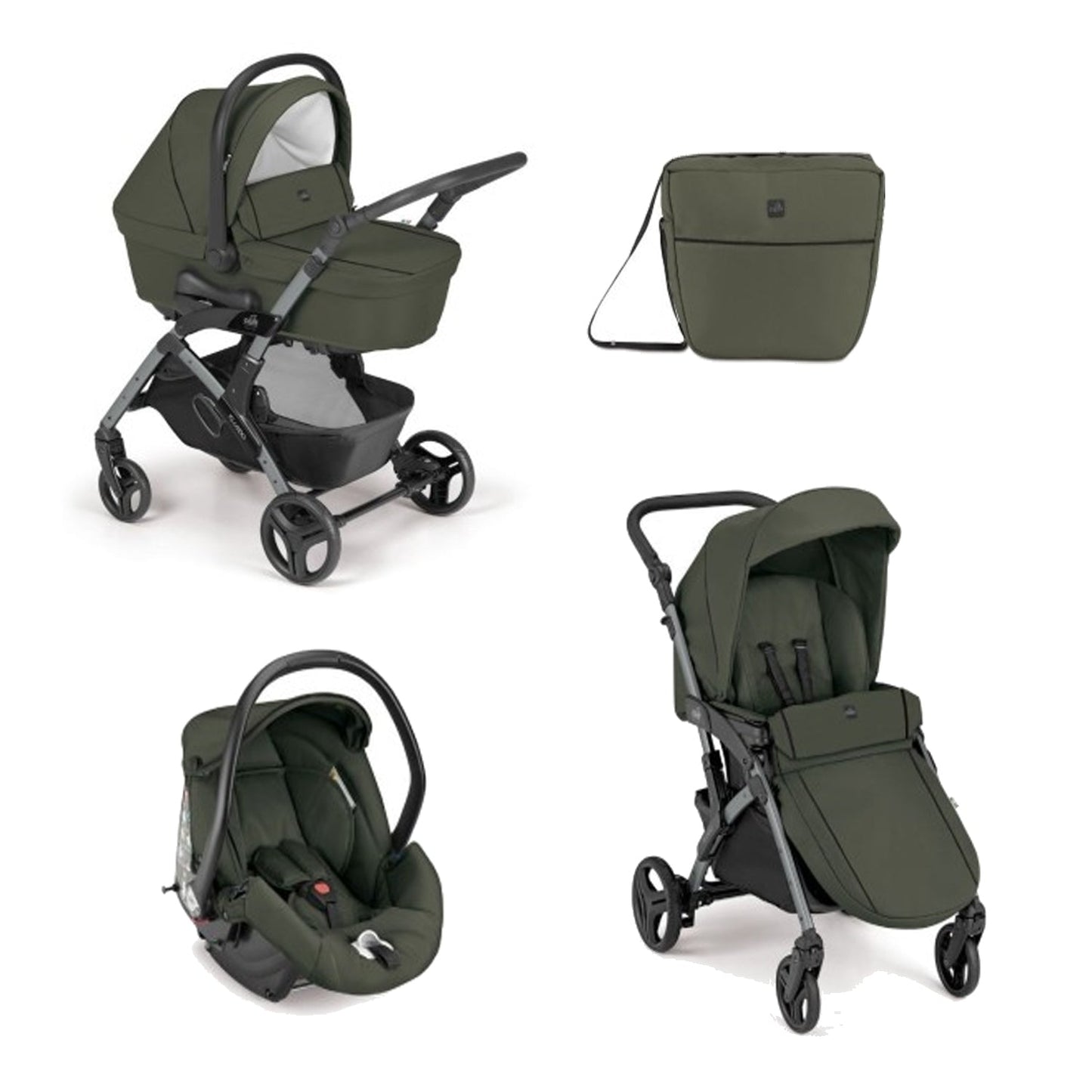 Trio cam fluido easy verde completo di ovetto,borsa passeggino fronte retro. 480€ completo di spedizione in tutta italia