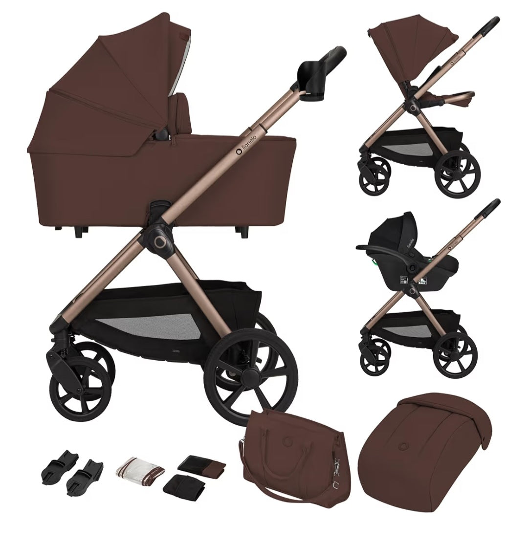 Kit chocolate con trio lionelo completo 4 pezzi più culla completa a soli 550€ con spedizione in tutta Italia a soli 589€
